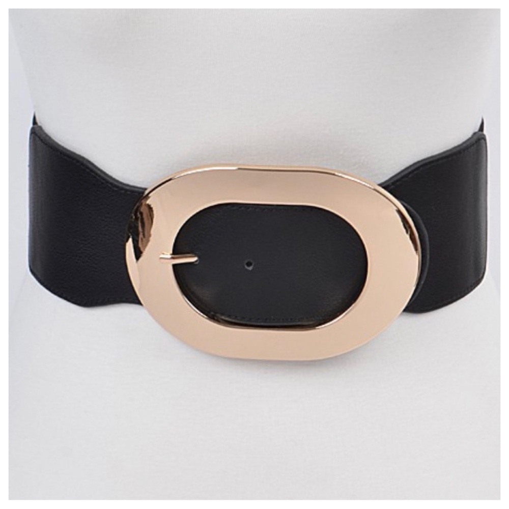 Chic  Round Metal Detailed Elastic Belt
